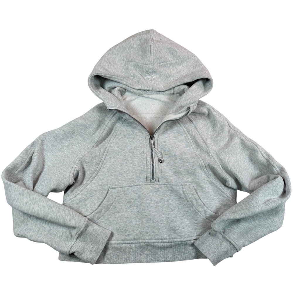 Lululemon Scuba Oversized Half-Zip Hoodie EUC Heather Core Ultra Light Grey XS/S